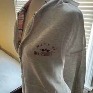 good hYOUman Gray Hoodie with Plaid Lining